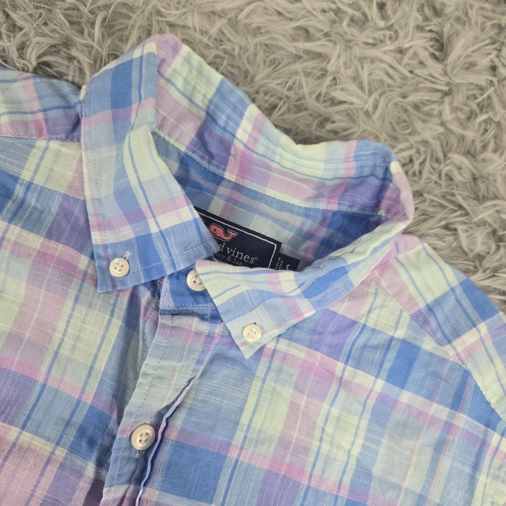Vineyard Vines Mens Small Multicolor Plaid S/S Classic Fit Cotton Murray Shirt